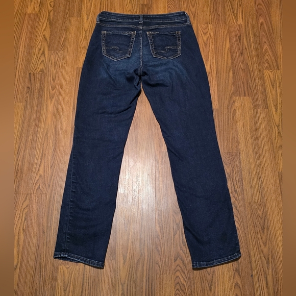 Silver Jeans Co Suki Straight Womens Dark Blue Denim Jeans W31 L31 Stretch Mid - Picture 8 of 11